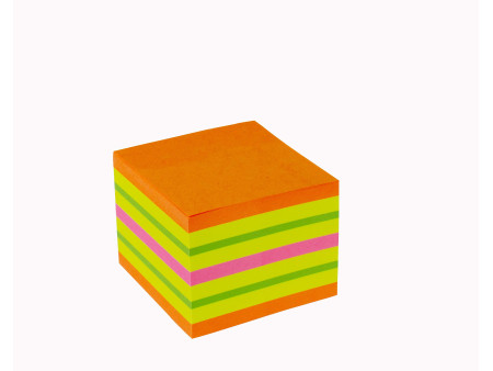Kores Bloc-note cube, 50 x 50 mm, couleurs fluo, 4 couleurs