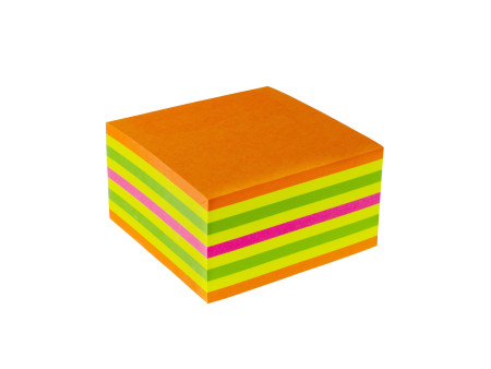Kores Bloc-note cube, 75 x 75 mm, couleurs fluo, 5 couleurs