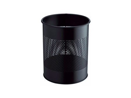 DURABLE Corbeille papier METAL, ronde, 15 litres, anthracite