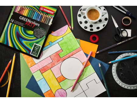 STABILO Crayon de couleur GREENcolors, étui carton de 24
