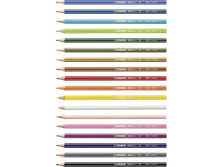 STABILO Crayon de couleur GREENcolors, étui carton de 18
