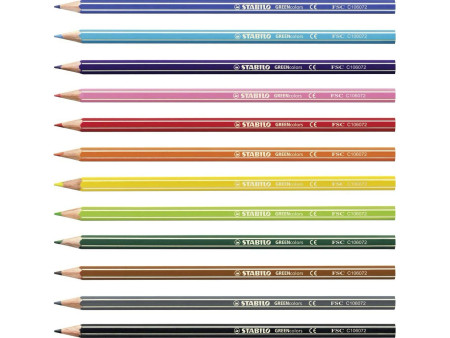 STABILO Crayon de couleur GREENcolors, étui carton de 12
