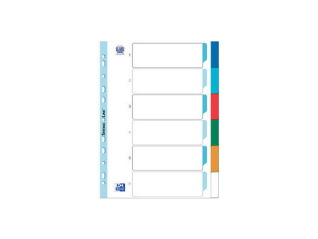 Oxford Intercalaires en plastique, uni, A4, 12 touches