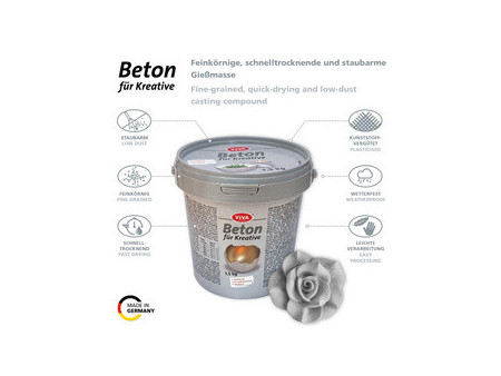ViVA DECOR Béton créatif à couler, à grain fin, seau 1,5 kg
