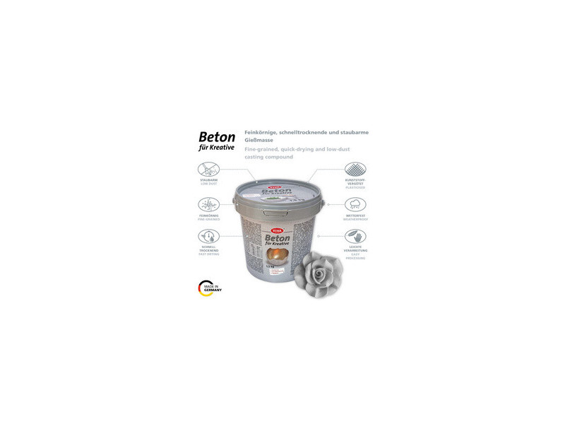 ViVA DECOR Béton créatif à couler, à grain fin, seau 1,5 kg