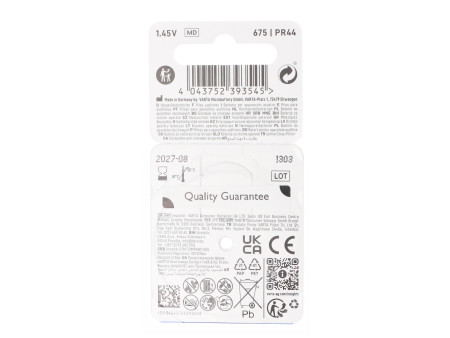 VARTA Pile bouton pour appareil auditif 'Hearing Aid