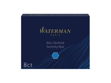 WATERMAN Cartouche d'encre longue, blister, bleu sérénité