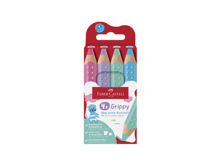FABER-CASTELL Crayon de couleur Grippy Pastel, étui de 4