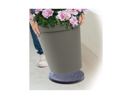 EDA Support à roulettes pour pot, 6 roulettes, aspect pierre