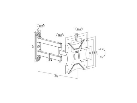 LogiLink Support mural pour TV Full Motion,58,42 - 106,68 cm