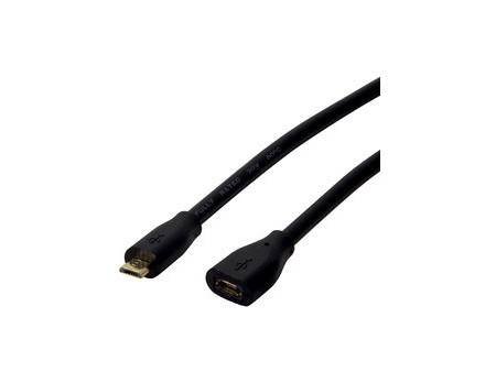 LogiLink Câble de rallonge micro USB 2.0, 0,5 m, noir