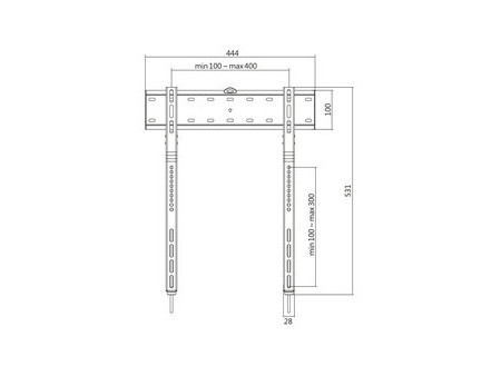 LogiLink Support mural pour TV, plat, pour 81,28 - 165,10 cm