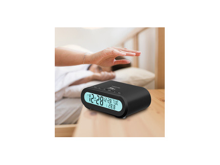 LogiLink Radio-réveil digital avec veilleuse, noir