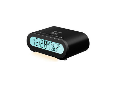 LogiLink Radio-réveil digital avec veilleuse, noir