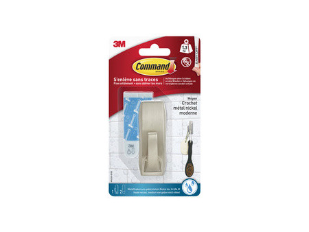 3M Command Crochet pour salle de bain métal 'Modern', argent