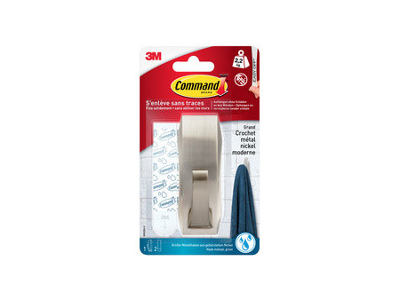 3M Command Crochet pour salle de bain métal 'Modern', argent