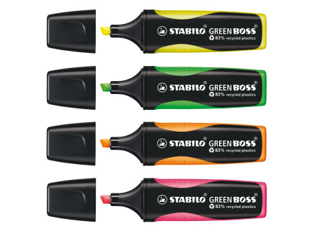 STABILO Surligneur GREEN BOSS, étui en carton de 4