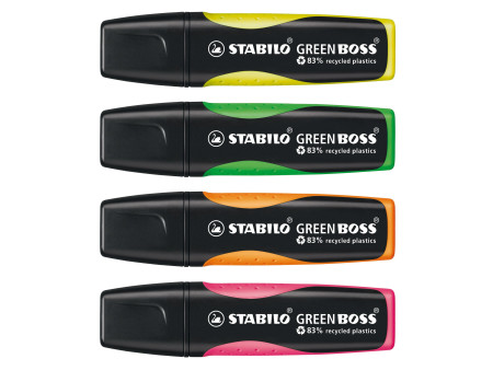 STABILO Surligneur GREEN BOSS, étui en carton de 4
