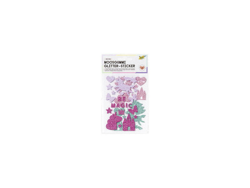 folia Sticker pailleté en caoutchouc mousse 'Unicorn'