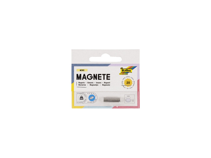 folia Mini-aimant néodyme, diamètre: 6 mm x (H)1 mm, argent