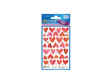 AVERY Zweckform ZDesign Sticker CREATIVE 'coeurs', coloré