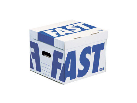 FAST Cube d'archives à couvercle, blanc/bleu