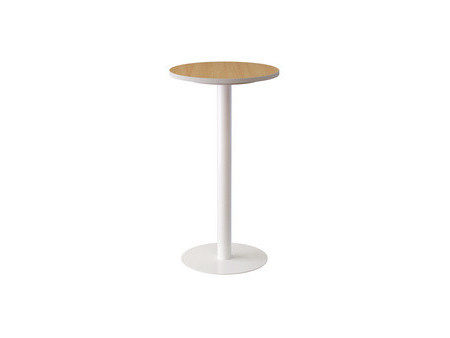 PAPERFLOW Table haute easyDesk, diam. 600 mm, hêtre / blanc