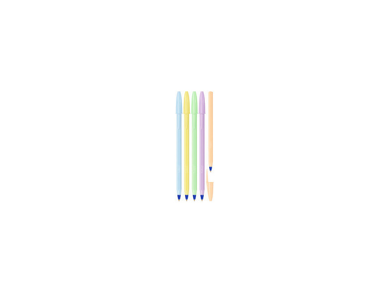 BIC Stylo à bille Cristal Pastel, trait bleu, 20 pièces