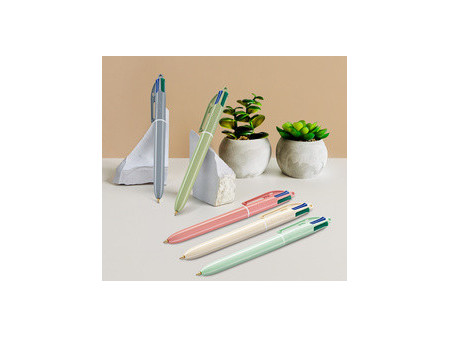 BIC Stylo à bille 4 Colours Mineral Tones, présentoir