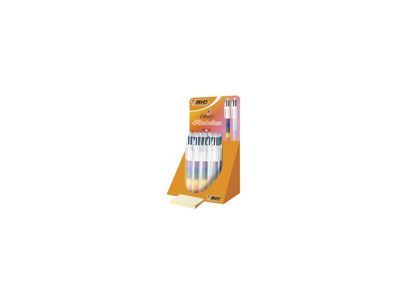 BIC Stylo à bille 4 Colours Rainbow Mix, présentoir de 30
