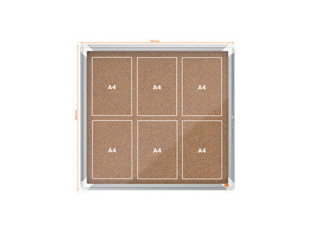 nobo Vitrine d'affichage en liège Premium Plus, 8 x A4