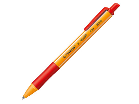 STABILO Stylo à bille rétractable pointball, rouge