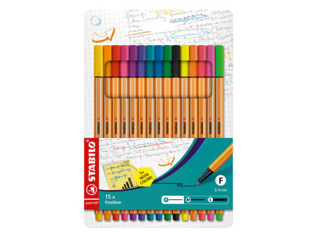 STABILO Feutre à pointe fine point 88, étui carton de 15
