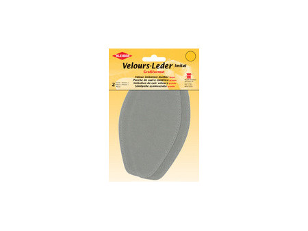 KLEIBER Patch imitation cuir velours, 185x95 mm, gris moyen