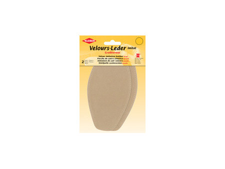 KLEIBER Patch imitation cuir velours, 185x95 mm, brun foncé