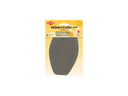 KLEIBER Patch imitation cuir velours, 185x95 mm, taupe