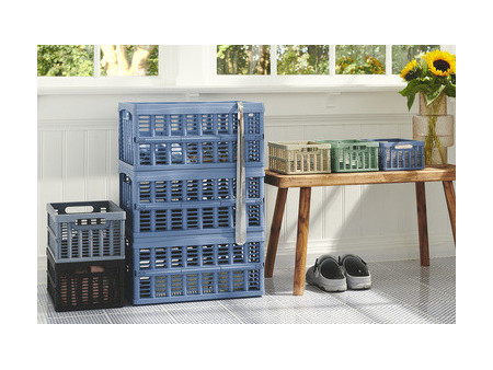 NHG Caisse de rangement pliante, PP, 32,5 litres, noir