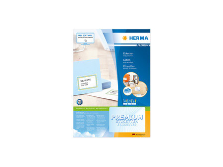 HERMA Etiquette universelle PREMIUM, 210 x 297 mm, blanc