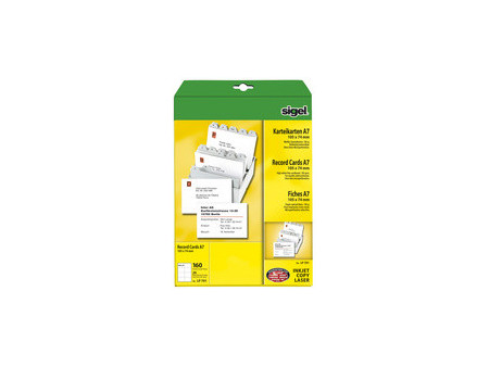 sigel Fiches bristol, A7 (A4), 185 g/m2, microperforation