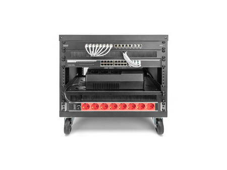 DIGITUS Monture universelle 19', avec roulettes, 8 U, noir