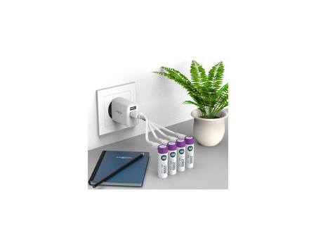 ANSMANN Piles Li-Ion mignon AA avec prise USB-C femelle