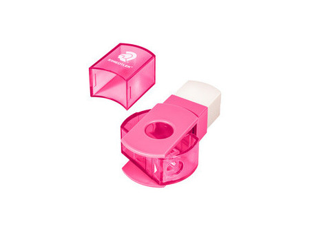 STAEDTLER Combi gomme - taille-crayon 511 SE, rose fluo
