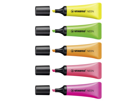 STABILO Surligneur NEON, dans un filet de 5