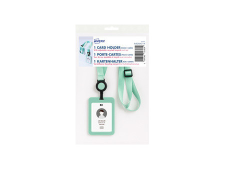 AVERY Porte-carte avec tour de cou, bleu pastel