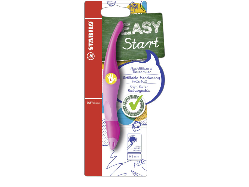 STABILO Stylo roller EASYoriginal, pour gauchers, rose