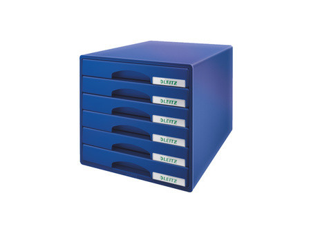 LEITZ Module de classement Plus, 6 tiroirs, bleu