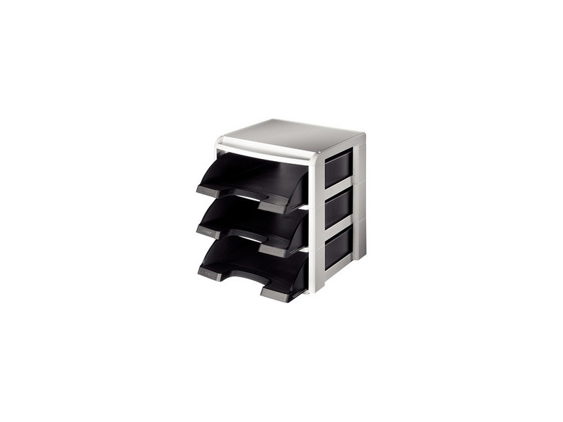 LEITZ Set corbeilles à courrier, A4, corbeilles noire