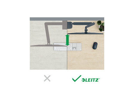 LEITZ Bras double pour écrans Ergo Dual, gris foncé