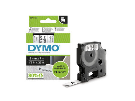 DYMO Ruban d'étiquette D1 noir/rouge,12 mm x 7 m