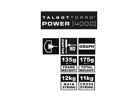 TALBOT torro Raquette de squash Power 4000, noir/orange